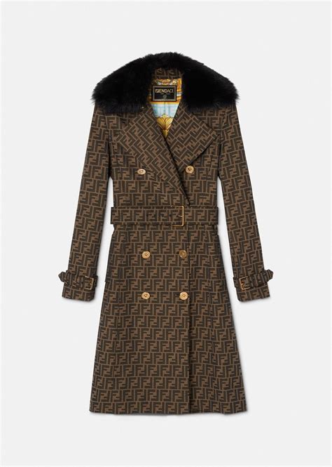 versace collection snake shearling coat|versace trench jacket men.